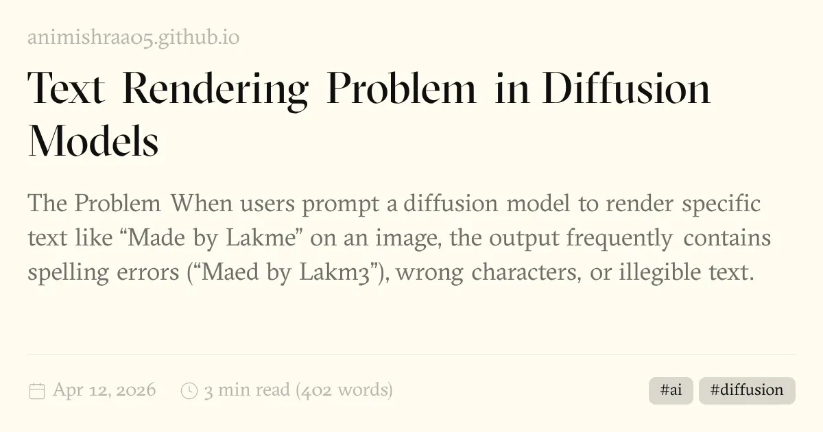 Font Rendering Issue Text Rendering Problem in Diffusion Models