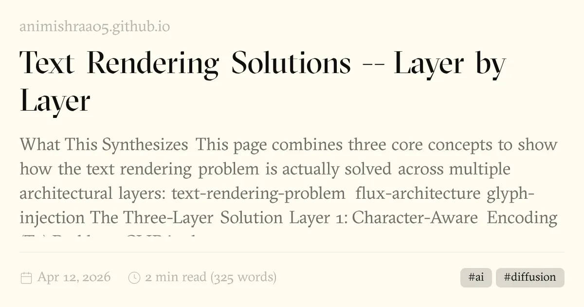 Text Rendering Solutions — Layer by Layer | Animesh Mishra