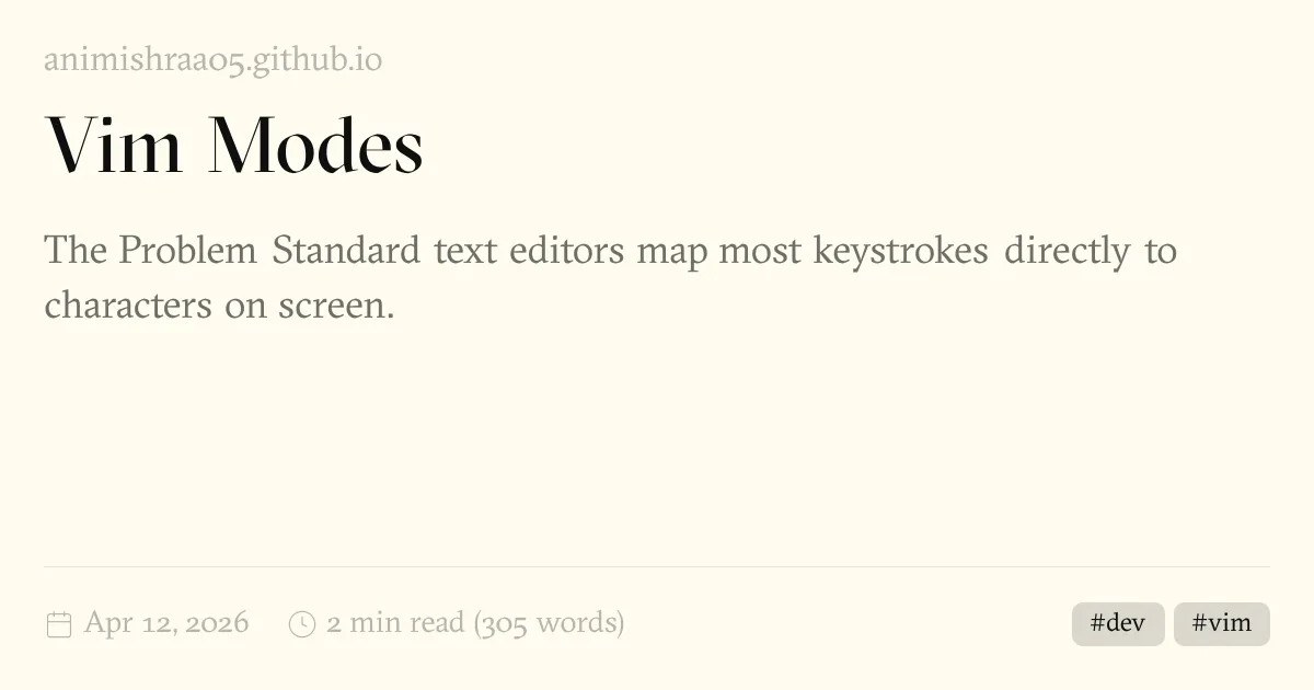Vim Modes | Animesh Mishra